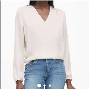 Banana Republic silky drape top, sz L, softest creamy pink